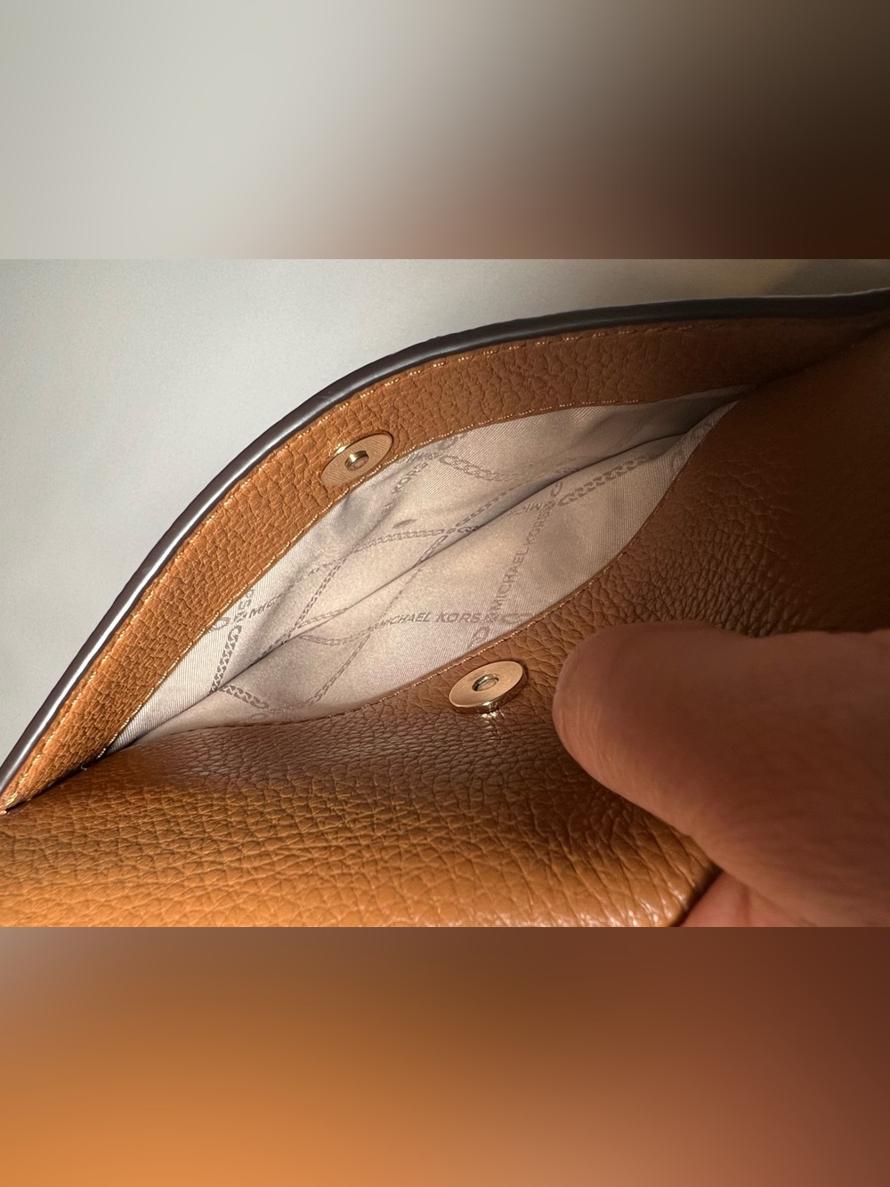 Michael Kors Tan Pebbled Leather Crossbody Bag | Gold Hardware - Picture 6 of 16
